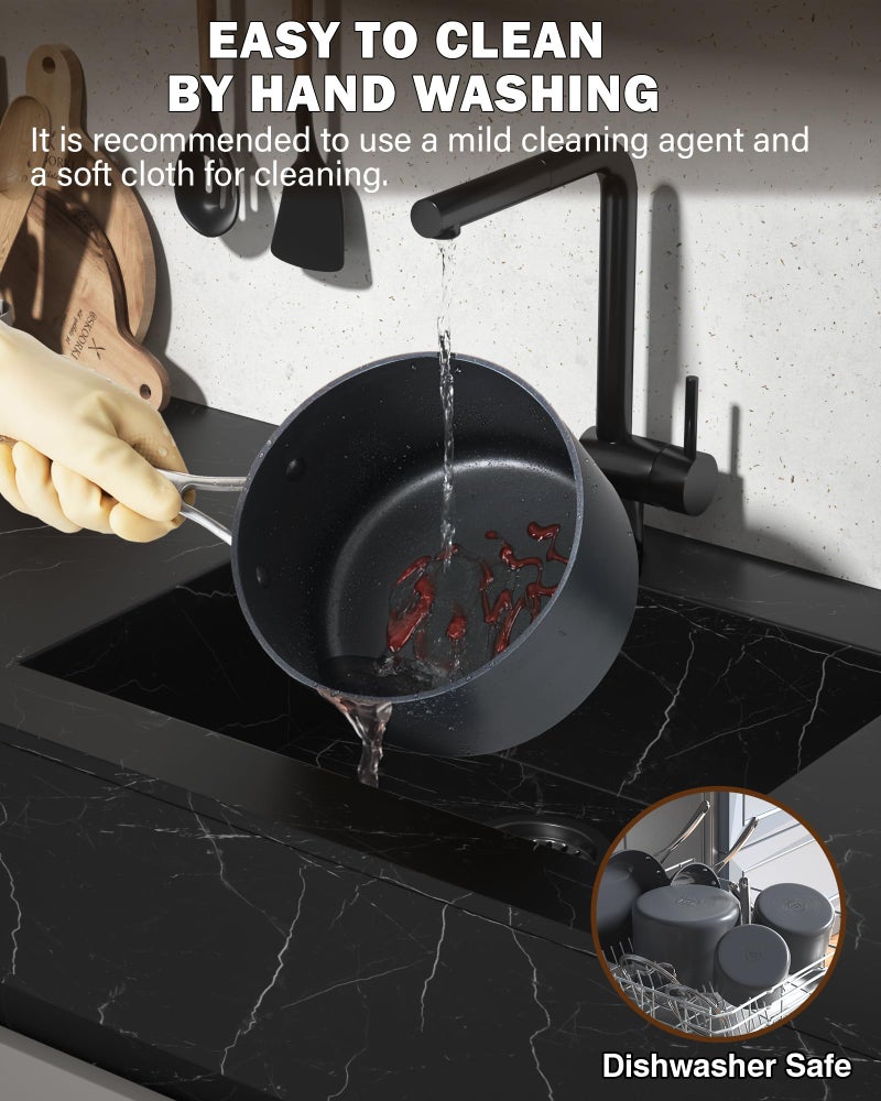 Cooks Standard 3-Quart Hard Anodized Nonstick Saucepan with Lid  Black NC-00342 - Image 5